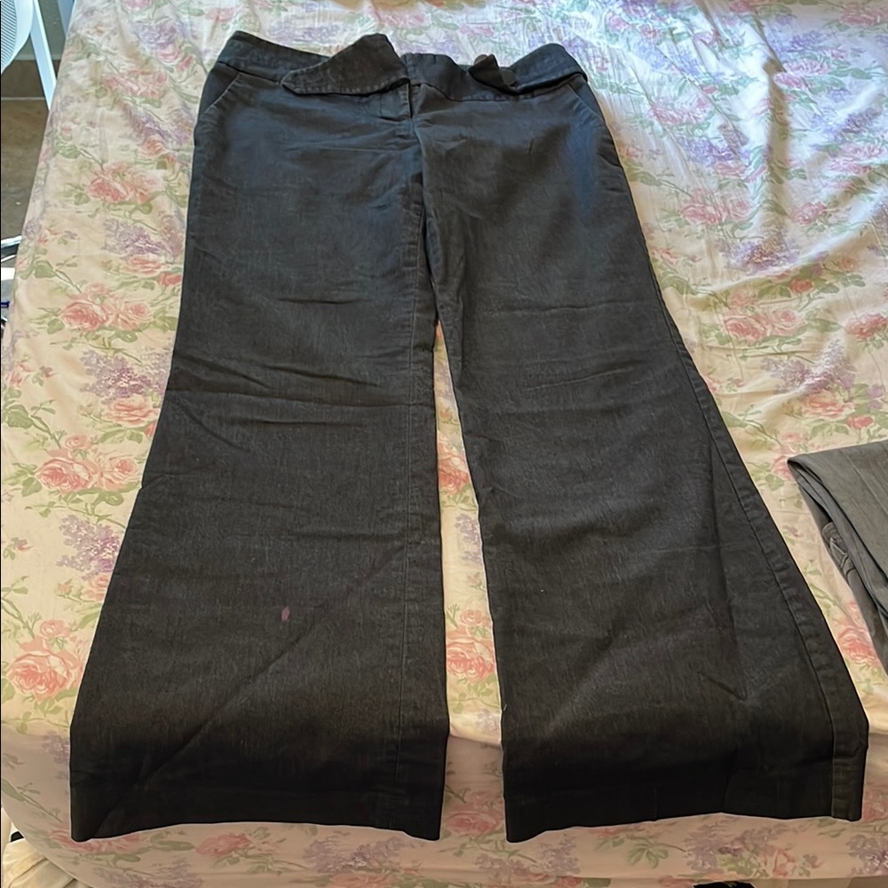 Dark Gray Wide-Leg Pants